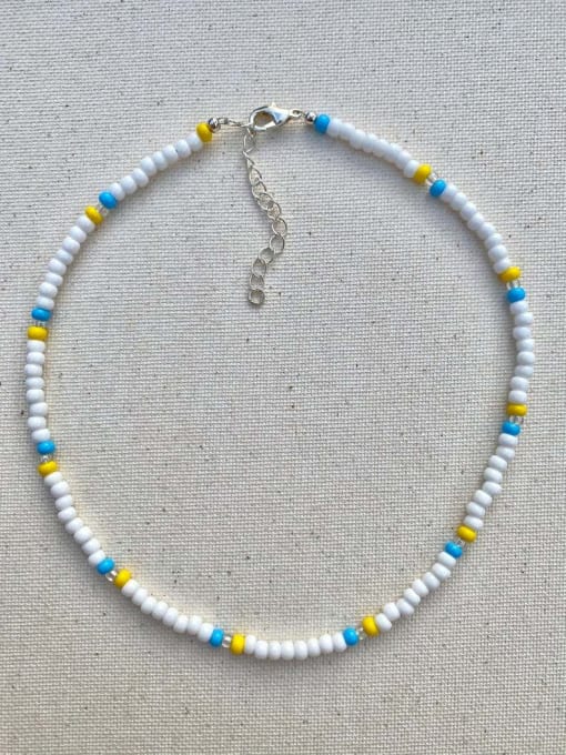 Type B 925 Sterling Silver Bohemia  choker glass beads Necklace