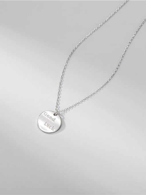 ARTTI 925 Sterling Silver Round Letter Minimalist Necklace 2