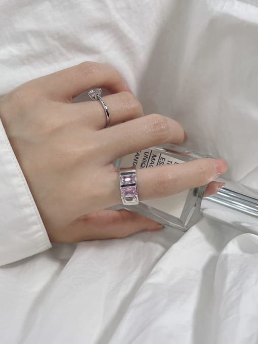 ARTTI 925 Sterling Silver Cubic Zirconia Geometric Vintage Band Ring 1