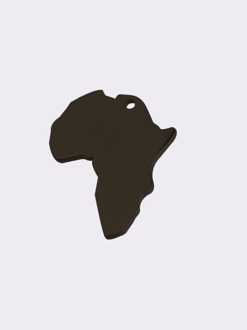 black Stainless Steel Africa Map Shape Pendant