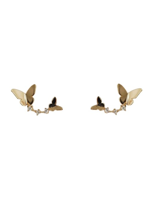 ZEMI 925 Sterling Silver Cubic Zirconia Butterfly Dainty Stud Earring 0