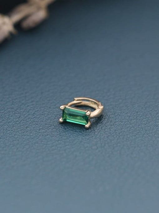 ZEMI 925 Sterling Silver Cubic Zirconia Geometric Minimalist Huggie Earring