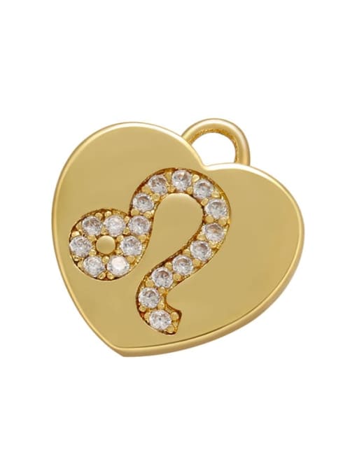 Golden Leo Micro-set heart-shaped pie zodiac inlaid jewelry accessories