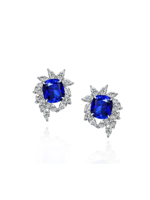 A&T Jewelry 925 Sterling Silver High Carbon Diamond Geometric Luxury Stud Earring