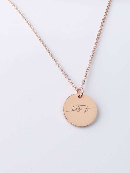 Rose gold yp001 52 20mm Stainless steel Round Minimalist Necklace