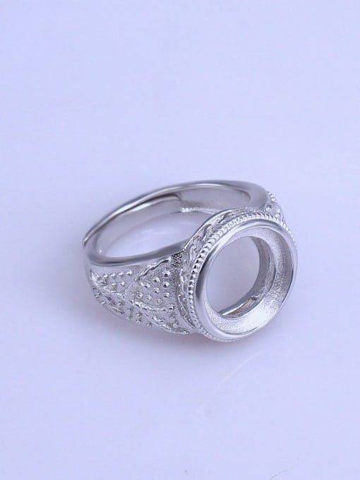 Supply 925 Sterling Silver 18K White Gold Plated Round Ring Setting Stone size: 12*12mm 2