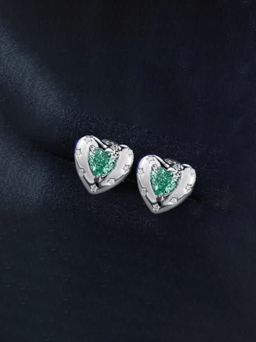 E545 Paraiba Heart shaped Earrings 925 Sterling Silver Paraiba Stone  Heart Luxury Stud Earring