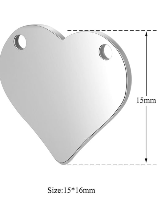 FTime Stainless steel Heart Charm Height : 15mm , Width: 16 mm 0