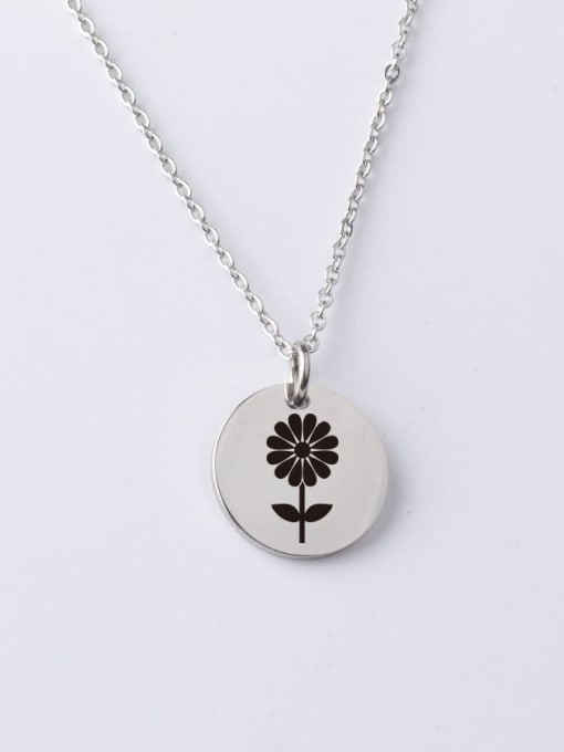 YP001 85 20MM Stainless steel Flower Minimalist Necklace