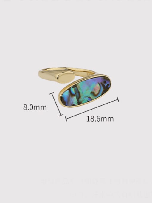 YUANFAN 925 Sterling Silver Shell Geometric Vintage Band Ring 3