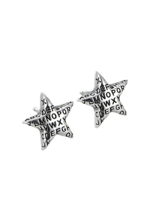 ARTTI 925 Sterling Silver Five-Pointed Star Vintage Stud Earring 0