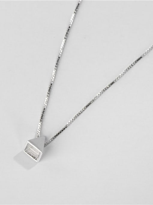 Brushed triangle Necklace 925 Sterling Silver Triangle Minimalist Necklace