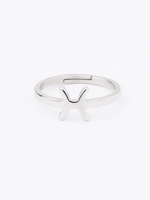Pisces Stainless steel creative simple constellation open ring