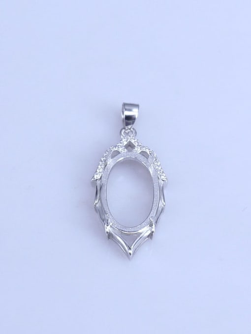 Supply 925 Sterling Silver Rhodium Plated Geometric Pendant Setting Stone size: 11*18mm 0