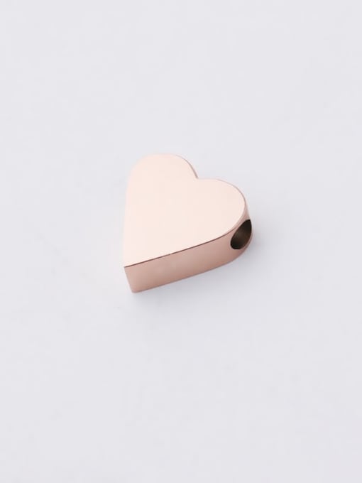 Rose Gold Stainless steel love heart-shaped small hole beads / handmade loose beads
