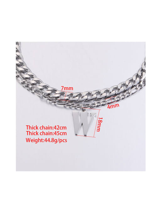 MEN PO Stainless steel Letter Hip Hop Multi Strand Necklace 1