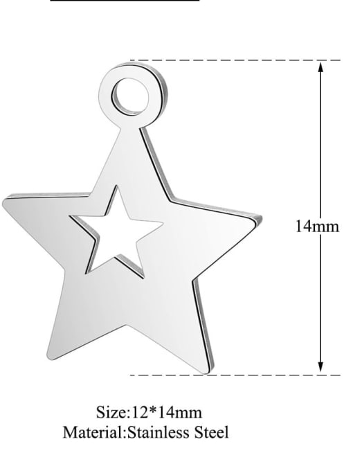 FTime Stainless steel Star Charm Height : 13.7 mm , Width: 12 mm 1