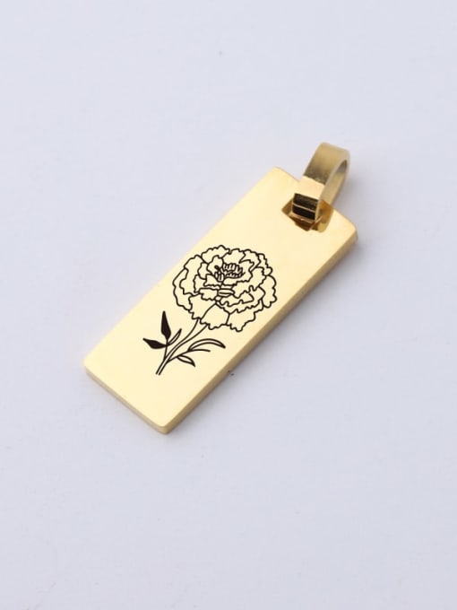 Big gold 209 Stainless Steel Laser Lettering Flower Single Hole Diy Jewelry Accessories