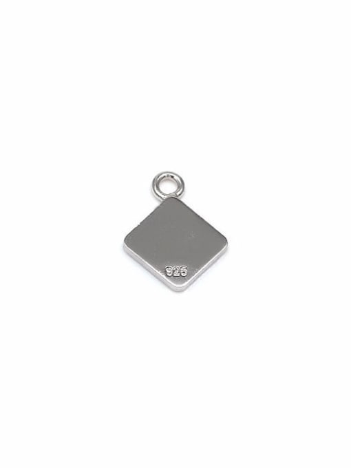 18K White Gold Plated 925 Sterling Silver Chain tag , Hole Size : 1.2 MM