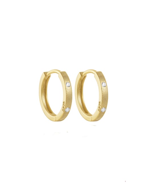 Gold 10mm 925 Sterling Silver Geometric Minimalist Huggie Earring