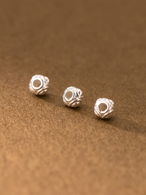 FAN S925 Plain Silver 4mm Pattern Bracelet Ball Beads 0