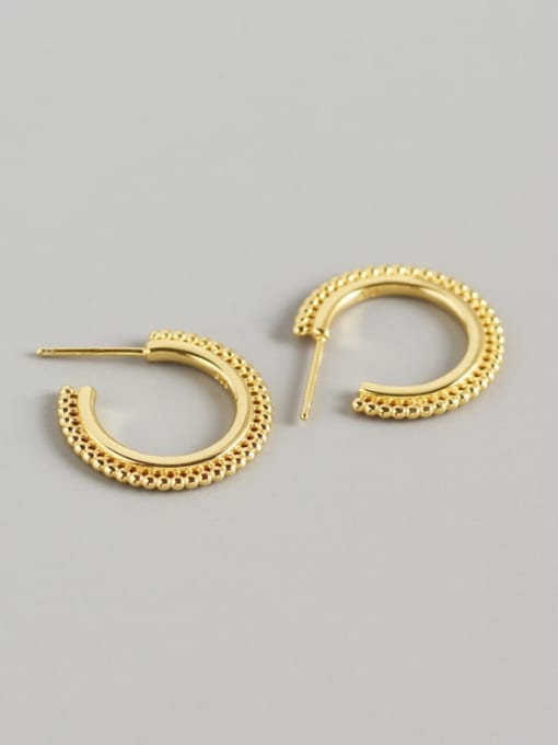 Gold 925 Sterling Silver Geometric Trend Hook Earring
