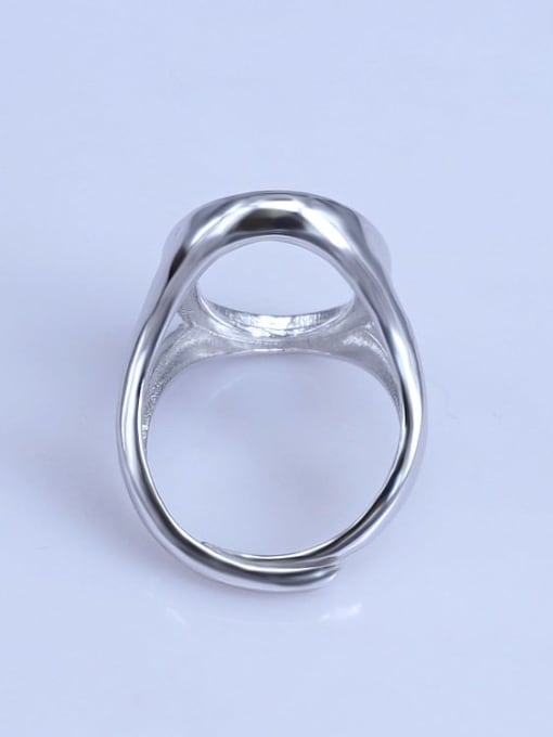 Supply 925 Sterling Silver 18K White Gold Plated Geometric Ring Setting Stone size: 14*24mm 2