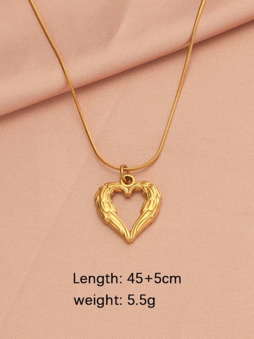 Gold Large LT064MP696 Stainless steel Heart Minimalist Necklace
