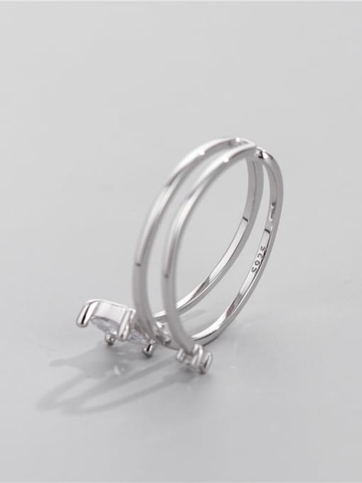 ARTTI 925 Sterling Silver Cubic Zirconia Geometric Minimalist Stackable Ring 2
