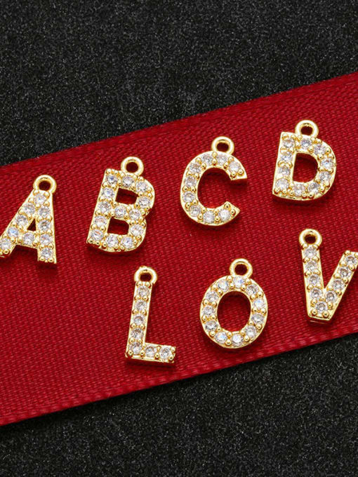 KOKO Brass Cubic Zirconia Micro Inlay Letter Pendant