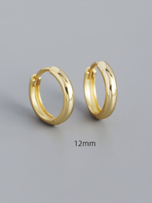 12mm gold 925 Sterling Silver Geometric Minimalist Huggie Earring