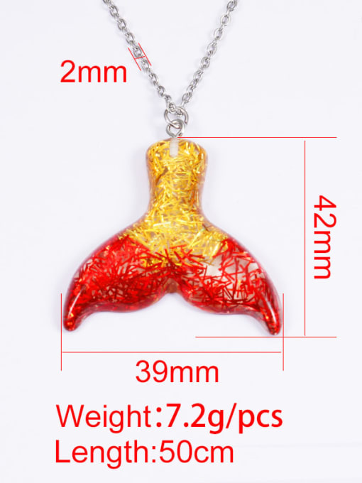 MEN PO Stainless steel Resin  Cute Wind Fish Tail Pendant Necklace 3