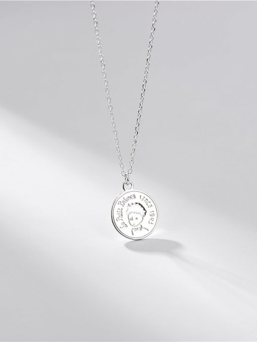 Little prince round Necklace 925 Sterling Silver Minimalist Little Prince Round Necklace