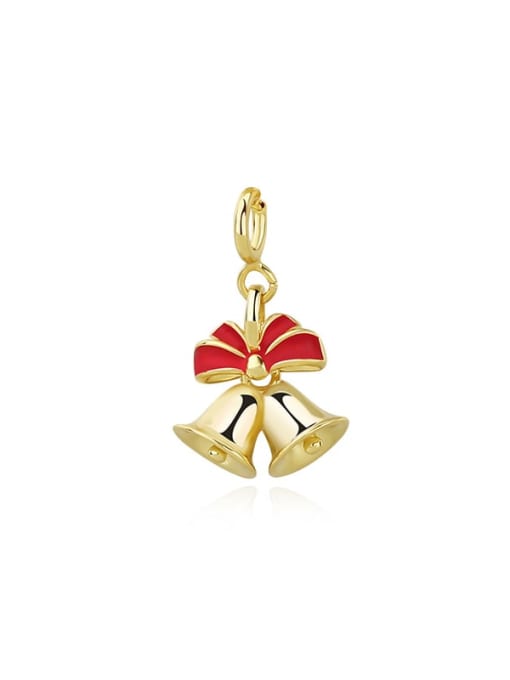 YA0132 gold bell pendant 925 Sterling Silver Enamel Bell Cute Necklace
