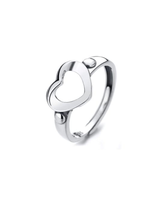 TAIS 925 Sterling Silver Hollow   Heart Vintage Band Ring 0