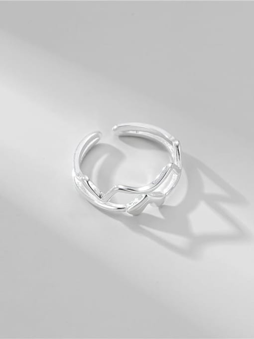 ARTTI 925 Sterling Silver Double Layer Heart Minimalist Stackable Ring 0