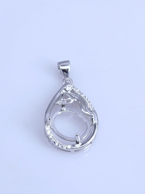 Supply 925 Sterling Silver Round Pendant Setting Stone size: 10*12mm 0