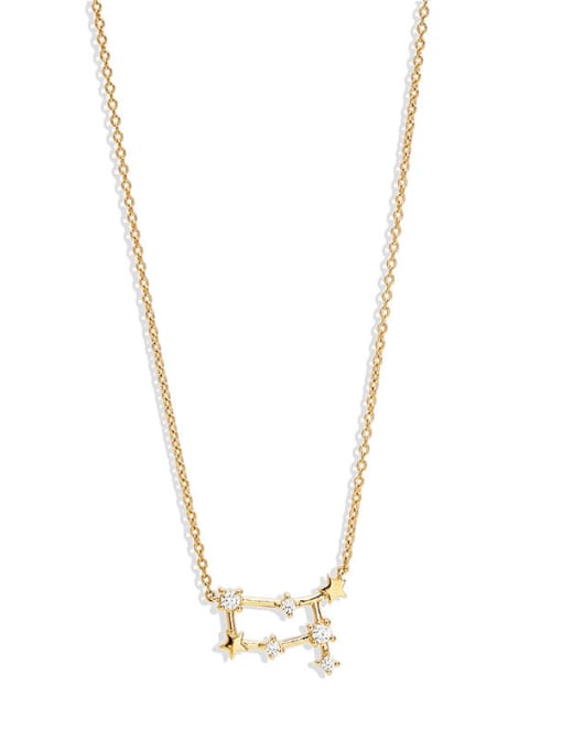 Golden Gemini 925 Sterling Silver Cubic Zirconia Constellation Dainty Necklace