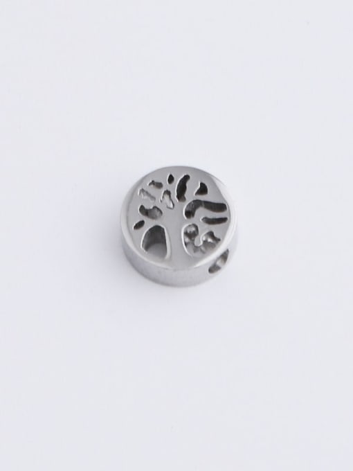 Steel color Stainless steel Round Hollow life tree small hole beads