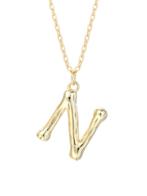 A2041 Letter N 925 Sterling Silver Letter Minimalist Necklace