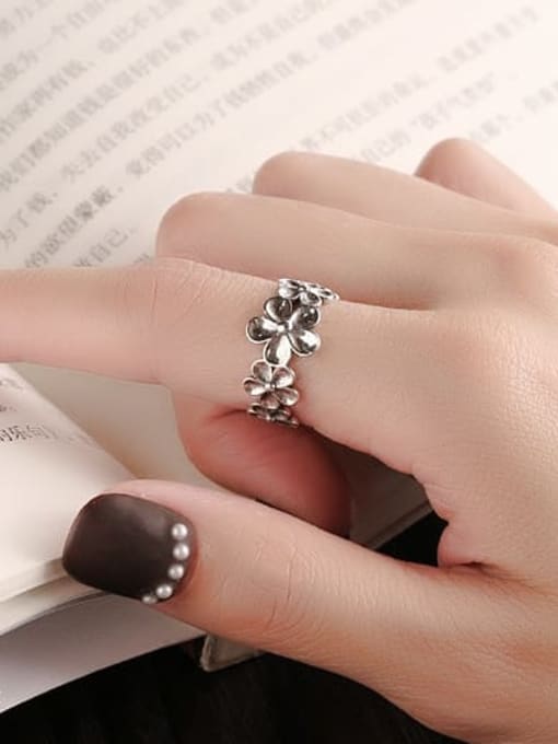 TAIS 925 Sterling Silver Flower Vintage Ring 1