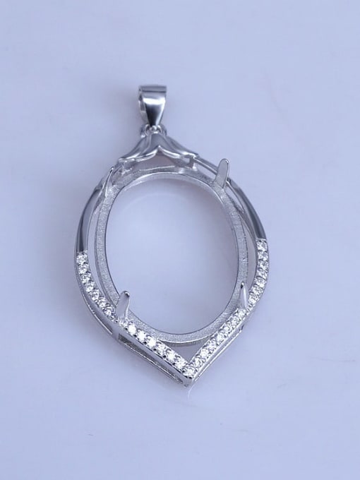 Supply 925 Sterling Silver Oval Pendant Setting Stone size: 18*18mm 0