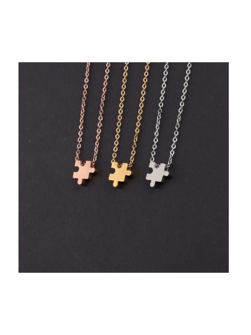 MEN PO Stainless steel Geometric puzzle Minimalist Necklace 1