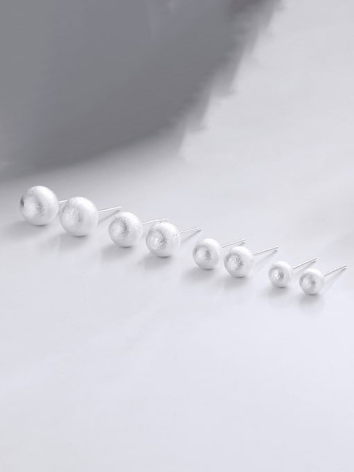 TAIS 925 Sterling Silver Bead Geometric Minimalist Stud Earring 0