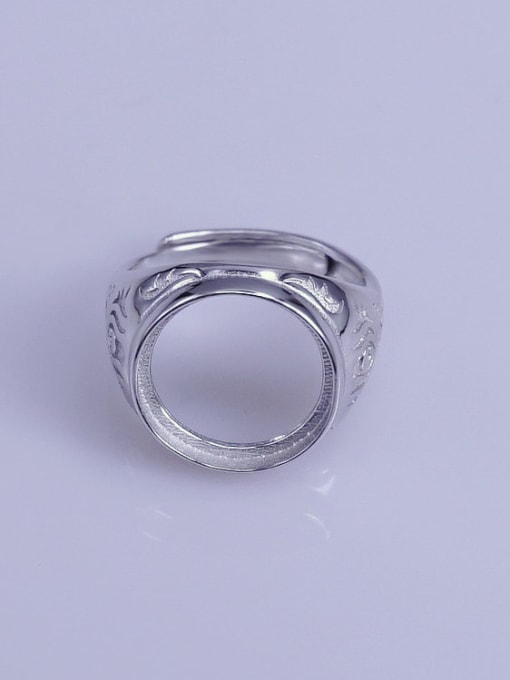 Supply 925 Sterling Silver 18K White Gold Plated Geometric Ring Setting Stone size: 14*14mm