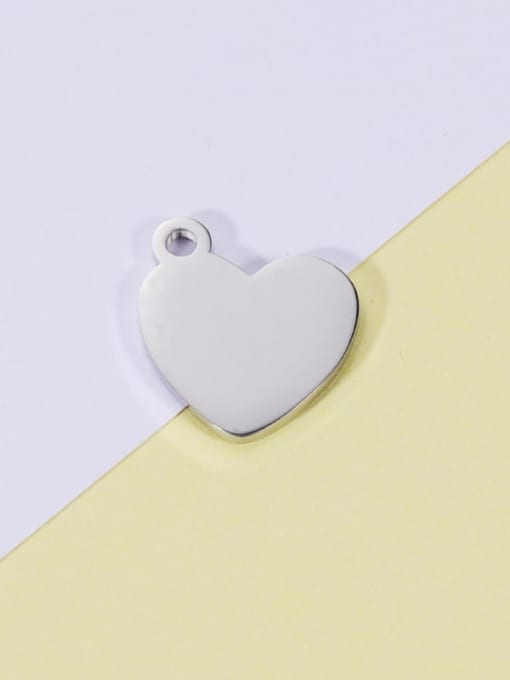 Steel color Stainless steel Heart Tag