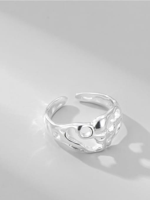 Heteromorphic texture sense ring 925 Sterling Silver Irregular Vintage Band Ring