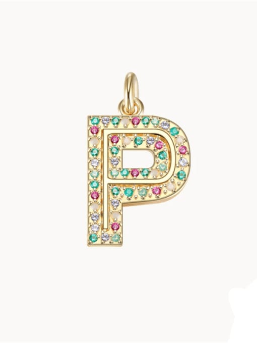 Gold Pendant P 925 Sterling Silver Cubic Zirconia Dainty Letter Pendant