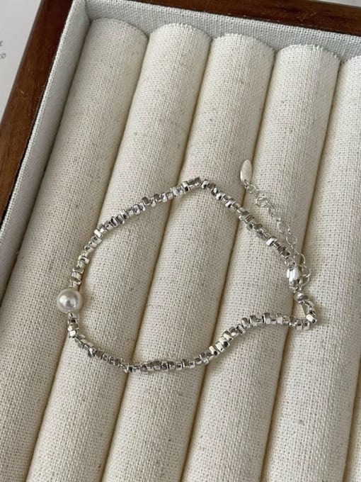 ARTTI 925 Sterling Silver Freshwater Pearl Dainty Beaded Bracelet 0