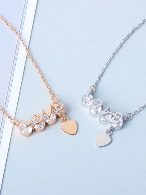 PNJ-Silver 925 Sterling Silver Cubic Zirconia Heart Minimalist Necklace 2